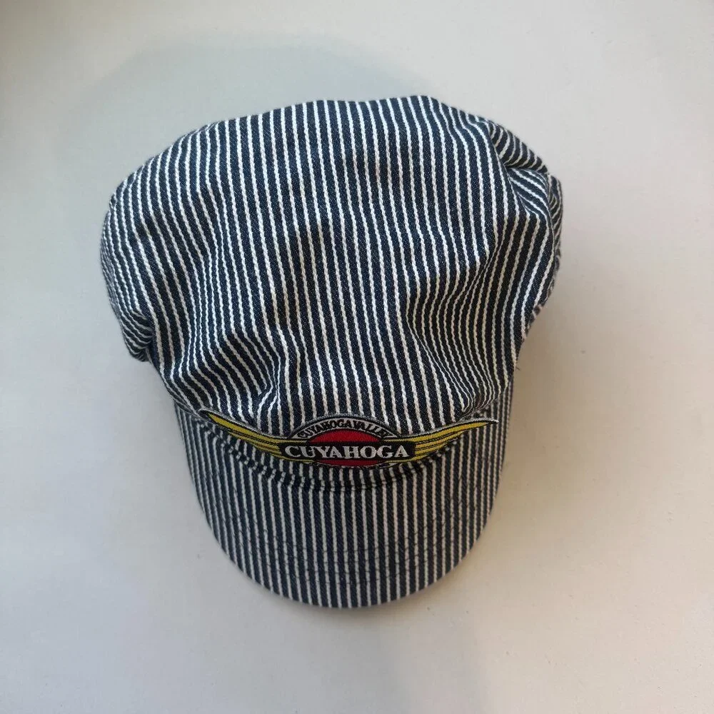 Cuyahoga Conductor Hat Kids Size O/S Blue Strap Child Scenic Railroad Snapback A
